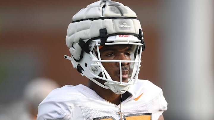 Tennessee wide receiver Nathan Leacock (85) is seen during a Tennessee Vols spring football practice, Wednesday, April 5, 2023.

Volfootball0405 0334