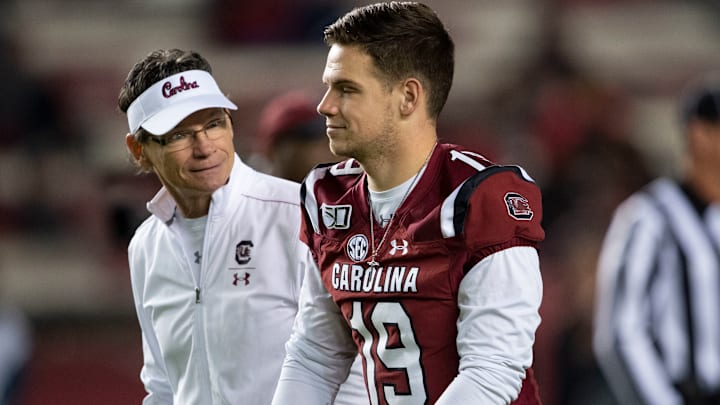 South Carolina football assistant coach Bobby Bentley with his son Jake back in 2019.