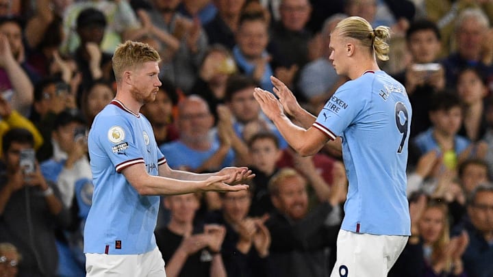 Kevin De Bruyne (left) and Erling Haaland have former a devastatingly prolific partnership at Manchester City