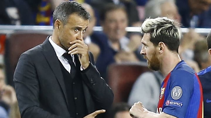 Luis Enrique and Messi in their Barcelona days