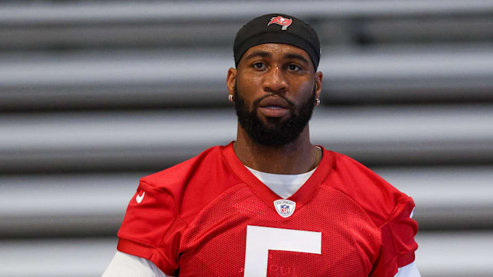 Jun 10, 2025; Tampa Bay, FL, USA; Tampa Bay Buccaneers linebacker Haason Reddick (5) participates in mini camp at AdventHealth Training Center. Mandatory Credit: Nathan Ray Seebeck-Imagn Images Jun 10, 2025; Tampa Bay, FL, USA; Tampa Bay Buccaneers linebacker Haason Reddick (5) participates in mini camp at AdventHealth Training Center. Mandatory Credit: Nathan Ray Seebeck-Imagn Images