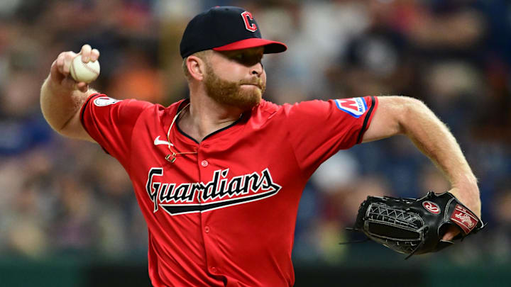 Sep 16, 2024; Cleveland, Ohio, USA; Cleveland Guardians relief pitcher Andrew Walters (63) throws a pitch during the eighth inning against the Minnesota Twins at Progressive Field. Mandatory Credit: Ken Blaze-Imagn Images Sep 16, 2024; Cleveland, Ohio, USA; Cleveland Guardians relief pitcher Andrew Walters (63) throws a pitch during the eighth inning against the Minnesota Twins at Progressive Field. Mandatory Credit: Ken Blaze-Imagn Images