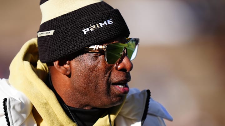 Nov 29, 2024; Boulder, Colorado, USA; Colorado Buffaloes head coach Deion Sanders before the game against the Oklahoma State Cowboys at Folsom Field. 