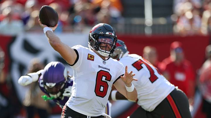 Tampa Bay Buccaneers quarterback Baker Mayfield. Tampa Bay Buccaneers quarterback Baker Mayfield.