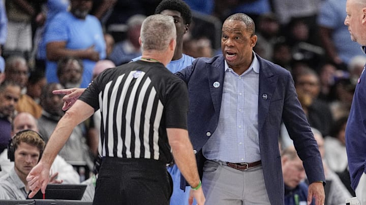 UNC basketball head coach Hubert Davis UNC basketball head coach Hubert Davis