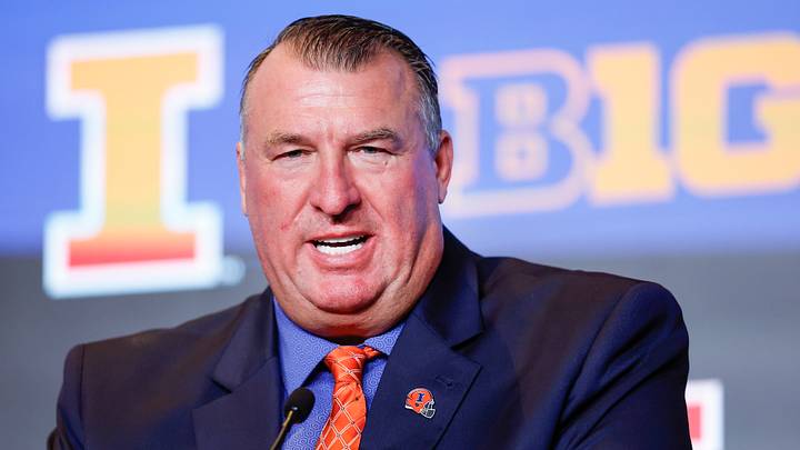 Jul 28, 2026; Chicago, IL, USA; Illinois Football head coach Bret Bielema speaks during Media Days at Hilton Chicago. Mandatory Credit: Kamil Krzaczynski-Imagn Images Jul 28, 2026; Chicago, IL, USA; Illinois Football head coach Bret Bielema speaks during Media Days at Hilton Chicago. Mandatory Credit: Kamil Krzaczynski-Imagn Images