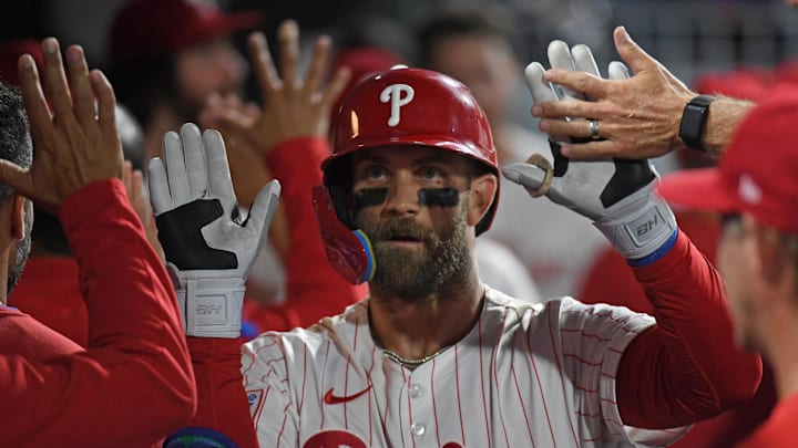 Philadelphia Phillies first baseman Bryce Harper is a great prop target on Sunday. Philadelphia Phillies first baseman Bryce Harper is a great prop target on Sunday.