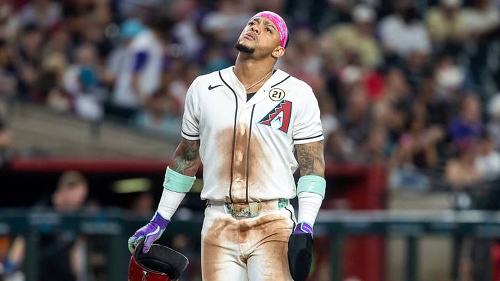 Sep 15, 2026; Phoenix, Arizona, USA; Arizona Diamondbacks second baseman Ketel Marte reacts after the end of the third inning against the Miami Marlins at Chase Field. Mandatory Credit: Mark J. Rebilas-Imagn Images Sep 15, 2026; Phoenix, Arizona, USA; Arizona Diamondbacks second baseman Ketel Marte reacts after the end of the third inning against the Miami Marlins at Chase Field. Mandatory Credit: Mark J. Rebilas-Imagn Images