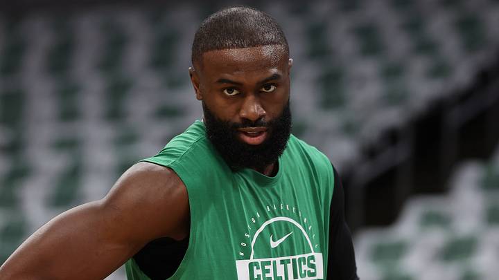 May 2, 2026; Boston, Massachusetts, USA; Former Boston Celtics guard Jaylen Brown (7) on the court before game seven of the first round of the 2026 NBA Playoffs against the Philadelphia 76ers at TD Garden. May 2, 2026; Boston, Massachusetts, USA; Former Boston Celtics guard Jaylen Brown (7) on the court before game seven of the first round of the 2026 NBA Playoffs against the Philadelphia 76ers at TD Garden.