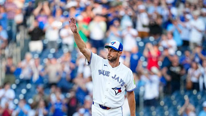 Toronto Blue Jays pitcher Max Scherzer (31). Mandatory Credit: Kevin Sousa-Imagn Images Toronto Blue Jays pitcher Max Scherzer (31). Mandatory Credit: Kevin Sousa-Imagn Images