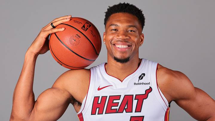 Sep 28, 2026; Miami, FL, USA; Miami Heat forward Giannis Antetokounmpo (7) poses for a photo during media day at Kaseya Center. Mandatory Credit: Sam Navarro-Imagn Images Sep 28, 2026; Miami, FL, USA; Miami Heat forward Giannis Antetokounmpo (7) poses for a photo during media day at Kaseya Center. Mandatory Credit: Sam Navarro-Imagn Images