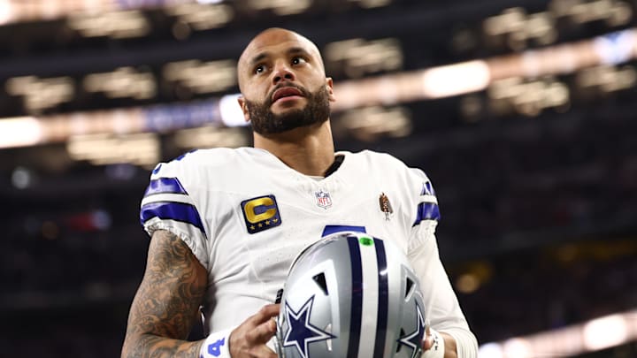 Dallas Cowboys quarterback Dak Prescott before a game against the Minnesota Vikings at AT&T Stadium. Dallas Cowboys quarterback Dak Prescott before a game against the Minnesota Vikings at AT&T Stadium.