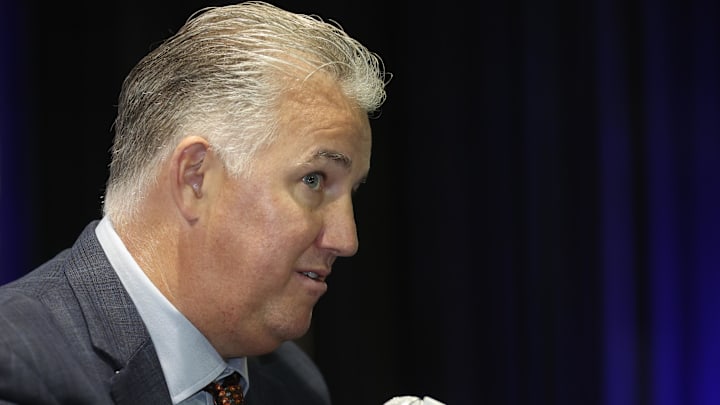 Purdue head coach Matt Painter speaks during Big Ten Men’s Basketball Media Days