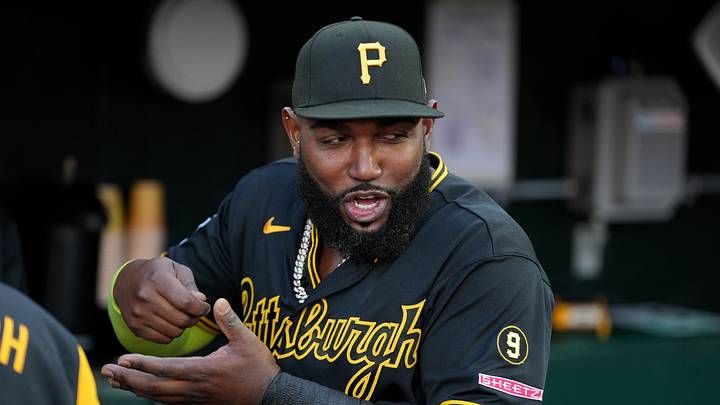 Pittsburgh Pirates designated hitter Marcell Ozuna (24) stands