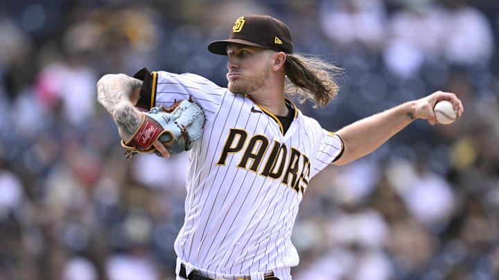 Sep 20, 2023; San Diego, California, USA; San Diego Padres relief pitcher Josh Hader (71) throws a Sep 20, 2023; San Diego, California, USA; San Diego Padres relief pitcher Josh Hader (71) throws a
