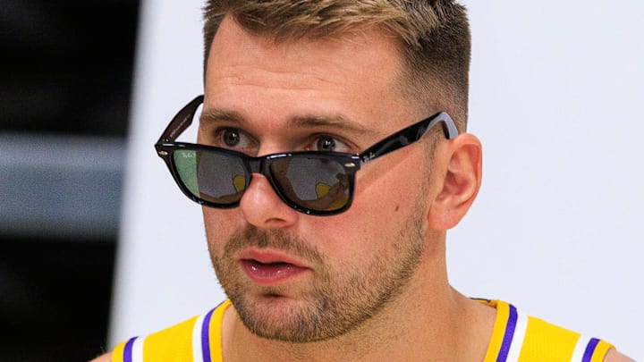 Sept. 29, 2025: Luka Doncic at Los Angeles Lakers media day.