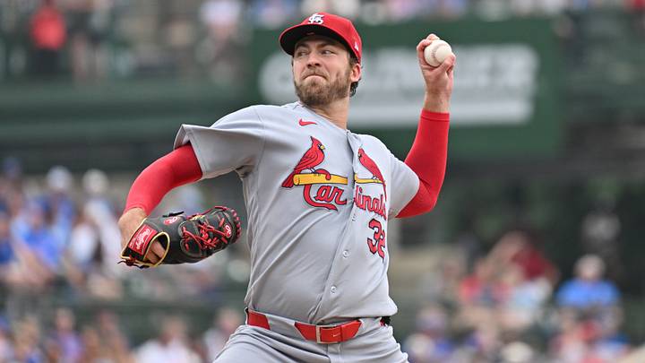 Jul 5, 2026; Chicago, Illinois, USA; St. Louis Cardinals pitcher Matthew Liberatore (32) pitches against the Chicago Cubs during the first inning at Wrigley Field. Mandatory Credit: Patrick Gorski-Imagn Images Jul 5, 2026; Chicago, Illinois, USA; St. Louis Cardinals pitcher Matthew Liberatore (32) pitches against the Chicago Cubs during the first inning at Wrigley Field. Mandatory Credit: Patrick Gorski-Imagn Images