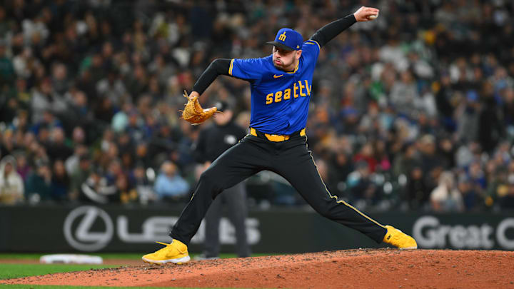 Seattle Mariners reliever Tayler Saucedo throws during a game against the Oakland Athletics on Sept. 27 at T-Mobile Park. Seattle Mariners reliever Tayler Saucedo throws during a game against the Oakland Athletics on Sept. 27 at T-Mobile Park.
