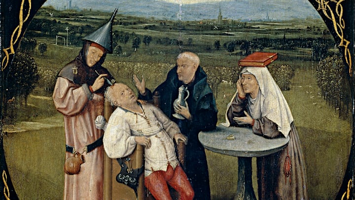 Hieronymous Bosch, 'Cutting Out the Stone of Madness' (c. 1501-1505), now in the Museo del Prado