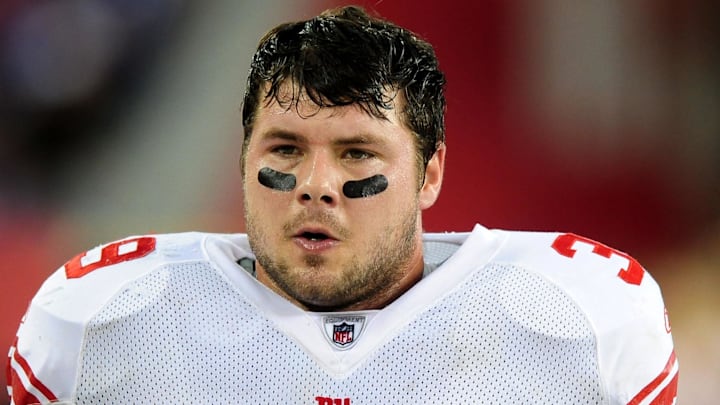 New York Giants fullback (39) Madison Hedgecock  