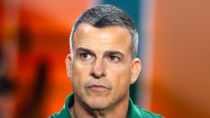Miami Hurricanes head coach Mario Cristobal against the Indiana Hoosiers during the College Football Playoff. Miami Hurricanes head coach Mario Cristobal against the Indiana Hoosiers during the College Football Playoff.