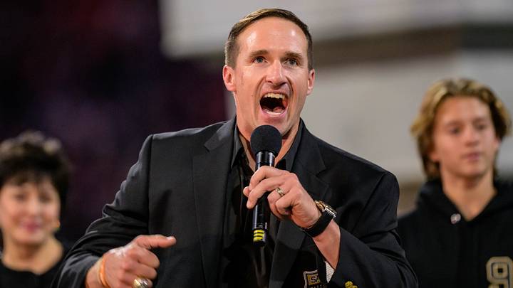 New Orleans Saints retired quarterback Drew Brees (9). New Orleans Saints retired quarterback Drew Brees (9).