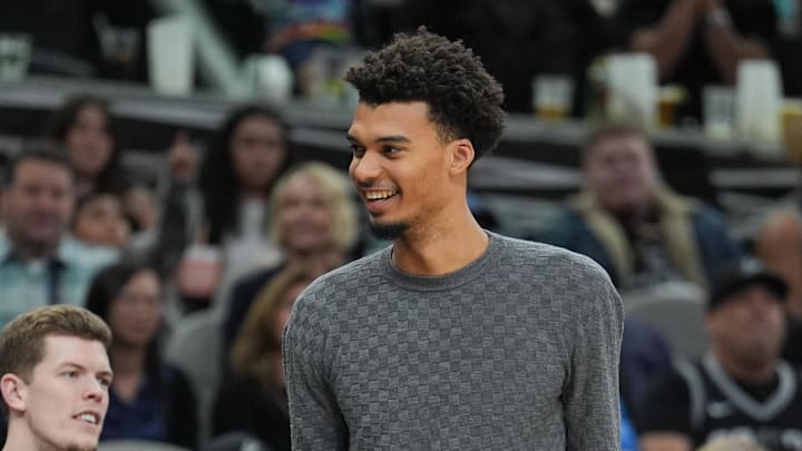 Mar 4, 2025; San Antonio, Texas, USA; San Antonio Spurs center Victor Wembanyama (1) looks over in the second half against the Brooklyn Nets at Frost Bank Center. Mandatory Credit: Daniel Dunn-Imagn Images Mar 4, 2025; San Antonio, Texas, USA; San Antonio Spurs center Victor Wembanyama (1) looks over in the second half against the Brooklyn Nets at Frost Bank Center. Mandatory Credit: Daniel Dunn-Imagn Images