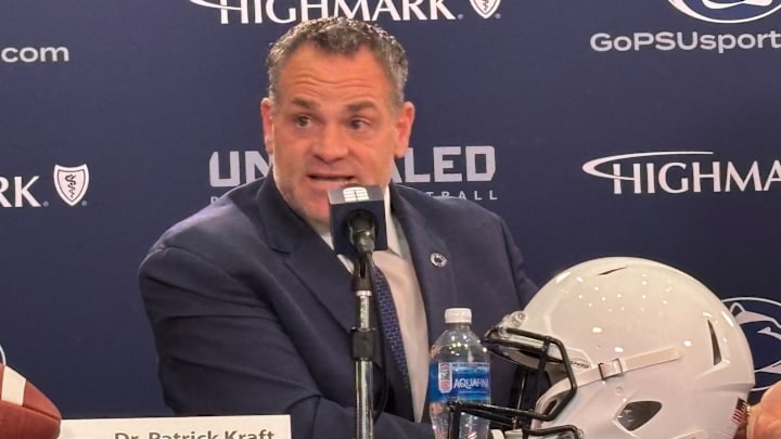 Penn State Athletic Director Pat Kraft speaks at a press conference to introduce Matt Campbell as Nittany Lions football coach. Penn State Athletic Director Pat Kraft speaks at a press conference to introduce Matt Campbell as Nittany Lions football coach.