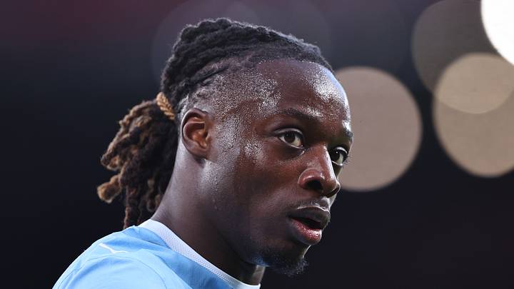 Jeremy Doku of Manchester City watches play
