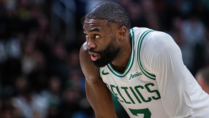 Dec 26, 2025; Indianapolis, Indiana, USA; Boston Celtics guard/forward Jaylen Brown (7) in the second half against the Indiana Pacers at Gainbridge Fieldhouse.