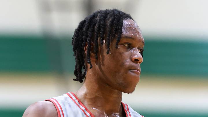 Jan 2, 2026; Mesa, AZ, USA; Spire Institute (OH) guard King Gibson (2) against Arizona Compass Prep during the HoopHall West Tournament at Skyline High School. Mandatory Credit: Mark J. Rebilas-Imagn Images Jan 2, 2026; Mesa, AZ, USA; Spire Institute (OH) guard King Gibson (2) against Arizona Compass Prep during the HoopHall West Tournament at Skyline High School. Mandatory Credit: Mark J. Rebilas-Imagn Images