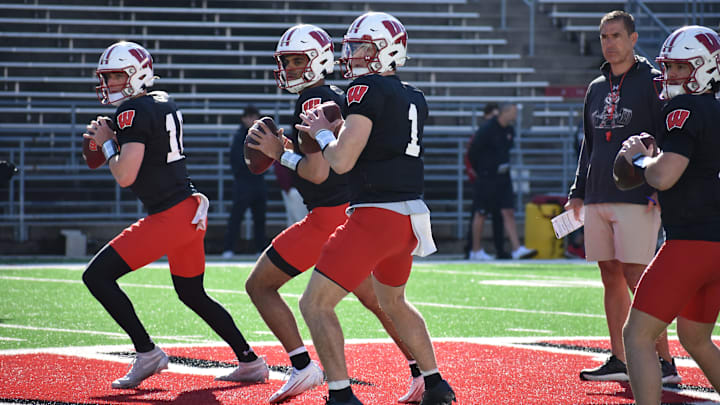 Wisconsin football's quarterback room. 