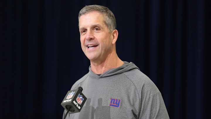 New York Giants head coach John Harbaugh