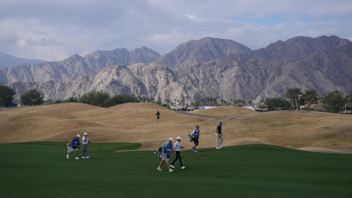 After a 54-hole cut the field will all play the Pete Dye Stadium Course on Sunday. 