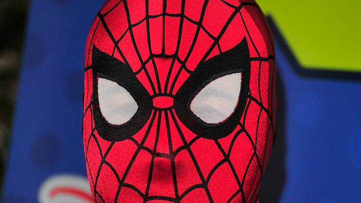 'Spider-Man' appears at an event promoting children's literacy.