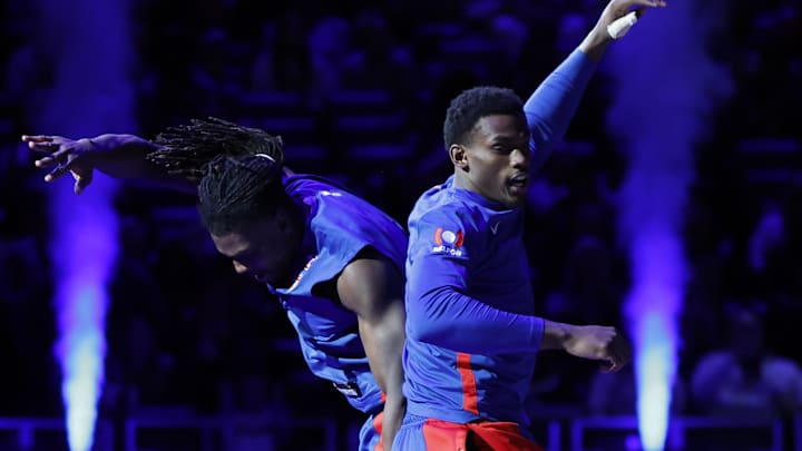 Mar 1, 2024; Detroit, Michigan, USA; Detroit Pistons center Isaiah Stewart (28) and center Jalen Duren (0) during player introductions before the game against the Cleveland Cavaliers at Little Caesars Arena. Mandatory Credit: Rick Osentoski-Imagn Images Mar 1, 2024; Detroit, Michigan, USA; Detroit Pistons center Isaiah Stewart (28) and center Jalen Duren (0) during player introductions before the game against the Cleveland Cavaliers at Little Caesars Arena. Mandatory Credit: Rick Osentoski-Imagn Images