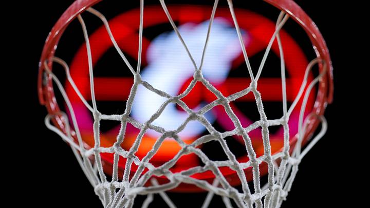 Jan 11, 2025; Cincinnati, Ohio, USA; The hoop and net is seen before the game between the Kansas Jayhawks and the Cincinnati Bearcats at Fifth Third Arena. Mandatory Credit: Aaron Doster-Imagn Images Jan 11, 2025; Cincinnati, Ohio, USA; The hoop and net is seen before the game between the Kansas Jayhawks and the Cincinnati Bearcats at Fifth Third Arena. Mandatory Credit: Aaron Doster-Imagn Images