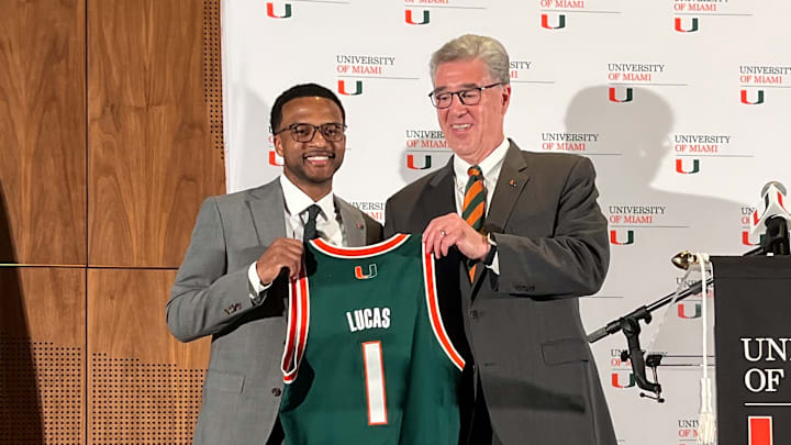 Jai Lucas being introduced as the newest Head Coach of the Miami Hurricanes. Jai Lucas being introduced as the newest Head Coach of the Miami Hurricanes.