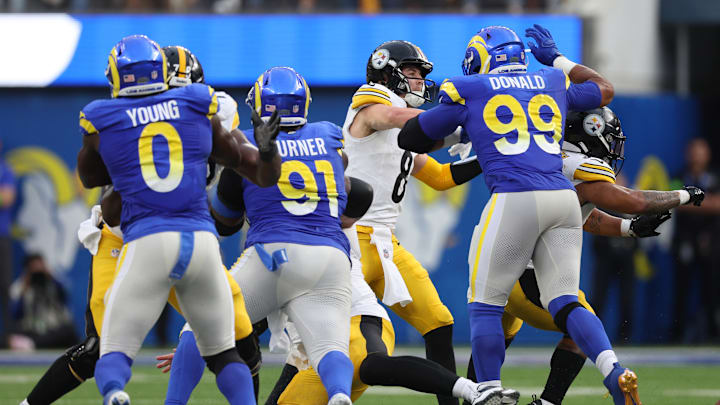 Pittsburgh Steelers v Los Angeles Rams Aaron Donald, Kobie Turner, Byron Young