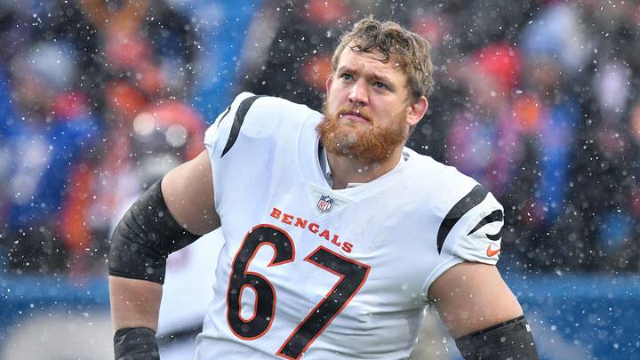 Jan 22, 2023; Orchard Park, New York, USA; Cincinnati Bengals offensive tackle Cordell Volson (67) on the field prior to an AFC divisional round game against the Buffalo Bills at Highmark Stadium. Mandatory Credit: Mark Konezny-Imagn Images Jan 22, 2023; Orchard Park, New York, USA; Cincinnati Bengals offensive tackle Cordell Volson (67) on the field prior to an AFC divisional round game against the Buffalo Bills at Highmark Stadium. Mandatory Credit: Mark Konezny-Imagn Images