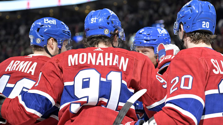 Jan 25, 2024; Montreal, Quebec, CAN; Montreal Canadiens forward Sean Monahan