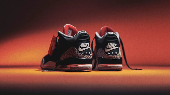The Air Jordan 3 "Black Cement" returns in full-family sizing on November 23. The Air Jordan 3 "Black Cement" returns in full-family sizing on November 23.