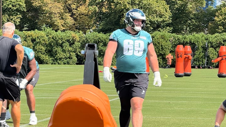 Eagles guard Landon Dickerson practiced on Wednesday, just two weeks after meniscus surgery, and appears on track to play against the Dallas Cowboys in the season opener on Sept. 4.