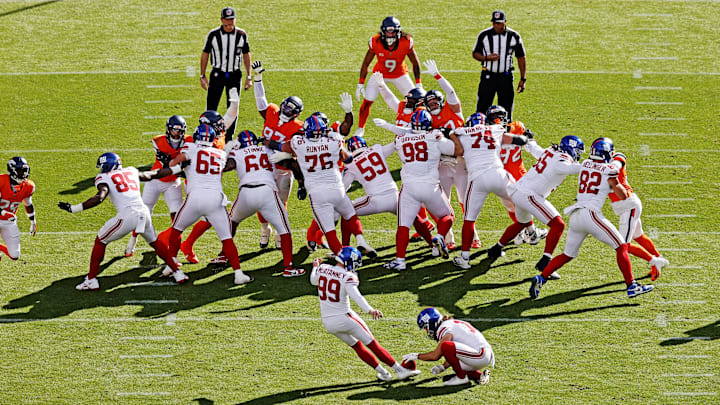 Giants kicker Jude McAtamney was released by the team after missing two extra points vs. Broncos.