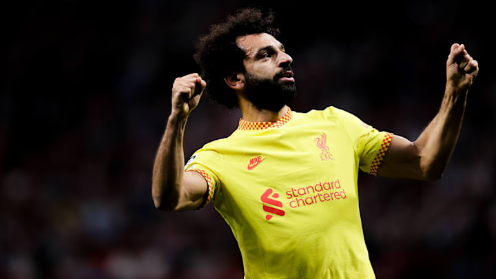 Salah marcou dois pelo Liverpool | Atletico Madrid v Liverpool - UEFA Champions League