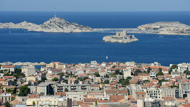 The shores of the Mediterranean Sea in Marseille, France