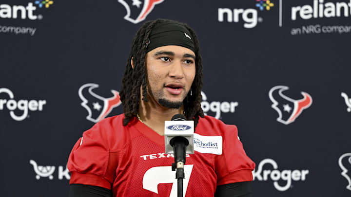 Jun 10, 2025; Houston, TX, USA; Houston Texans quarterback C.J. Stroud speaks at a press conference after an NFL football minicamp at NRG Stadium. Mandatory Credit: Maria Lysaker-Imagn Images Jun 10, 2025; Houston, TX, USA; Houston Texans quarterback C.J. Stroud speaks at a press conference after an NFL football minicamp at NRG Stadium. Mandatory Credit: Maria Lysaker-Imagn Images