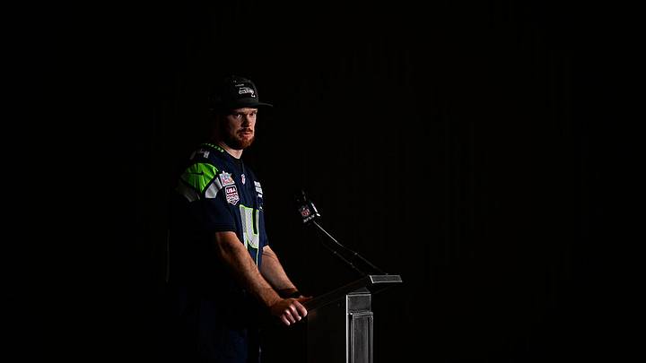 La frase que dijo Sam Darnold en 2019 ("Veo fantasmas"), es recordada últimamente. La frase que dijo Sam Darnold en 2019 ("Veo fantasmas"), es recordada últimamente.