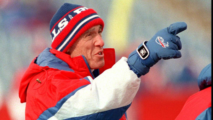 Buffalo Bills head coach Marv Levy before a game in 1996.
