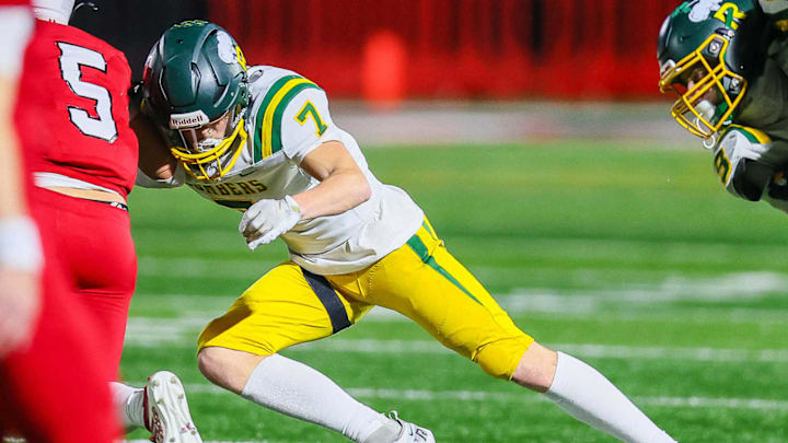 A Richland defender tackles a Yelm opponent in their game from Nov 8, 2024 A Richland defender tackles a Yelm opponent in their game from Nov 8, 2024